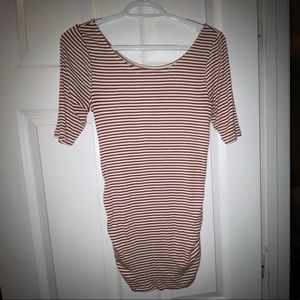 Maternity orange white striped shirt